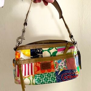 Multicolor patchwork Coach shoulder bag
